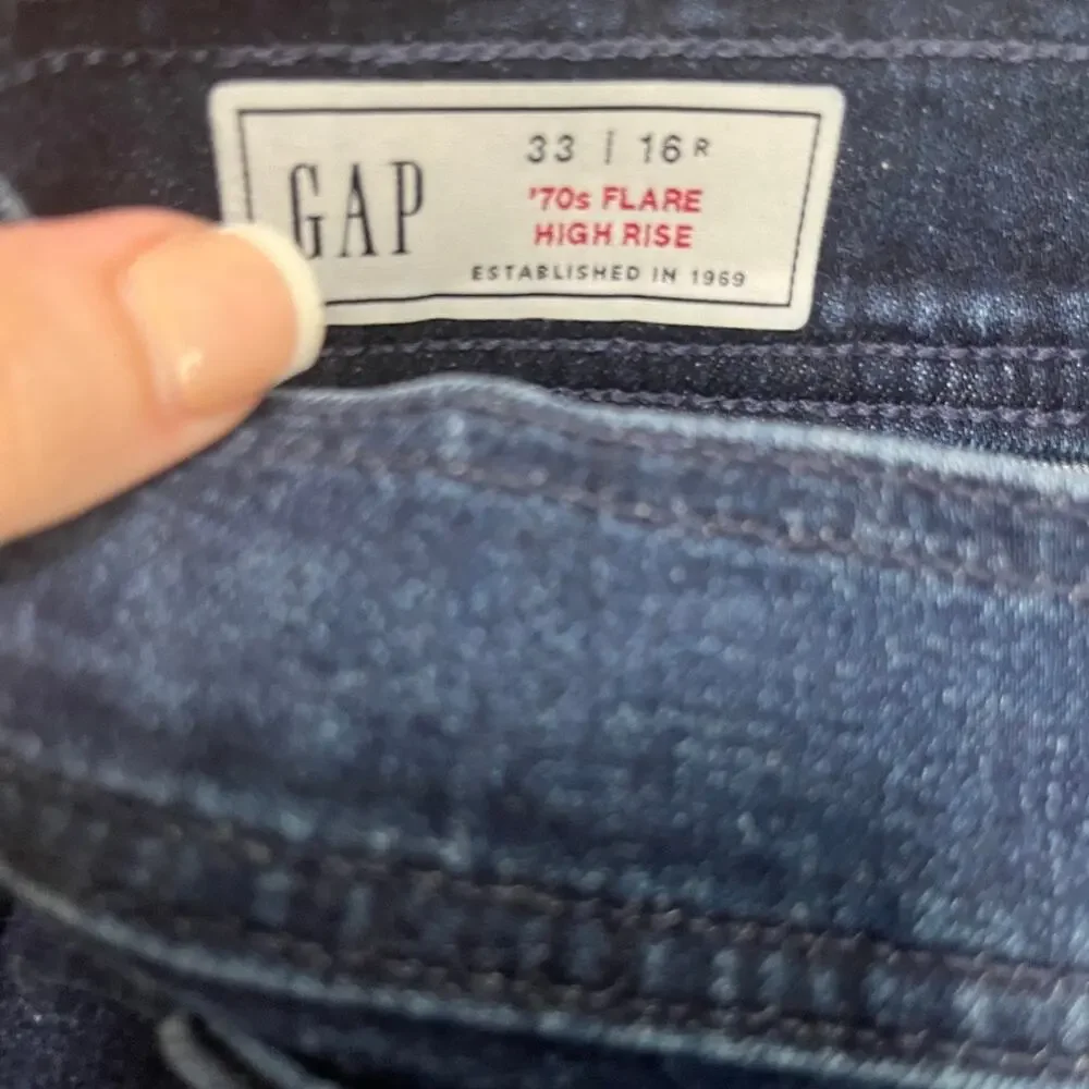 Gap '70s Flare High Rise Blue Jeans Size 16